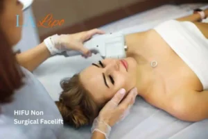 Woman having Hi-Fu to reduce wrinkles Romsey.